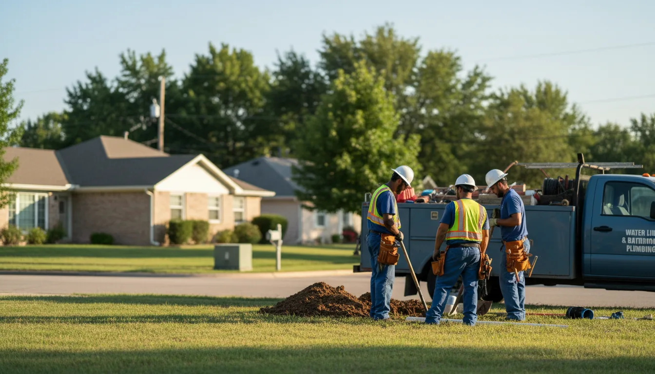 Residential water line and bathroom plumbing service in Melvin, IA